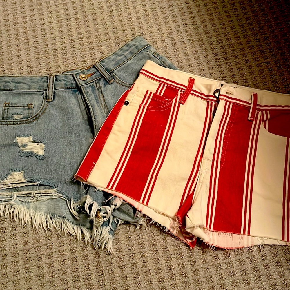 2 pairs of jean shorts size 24